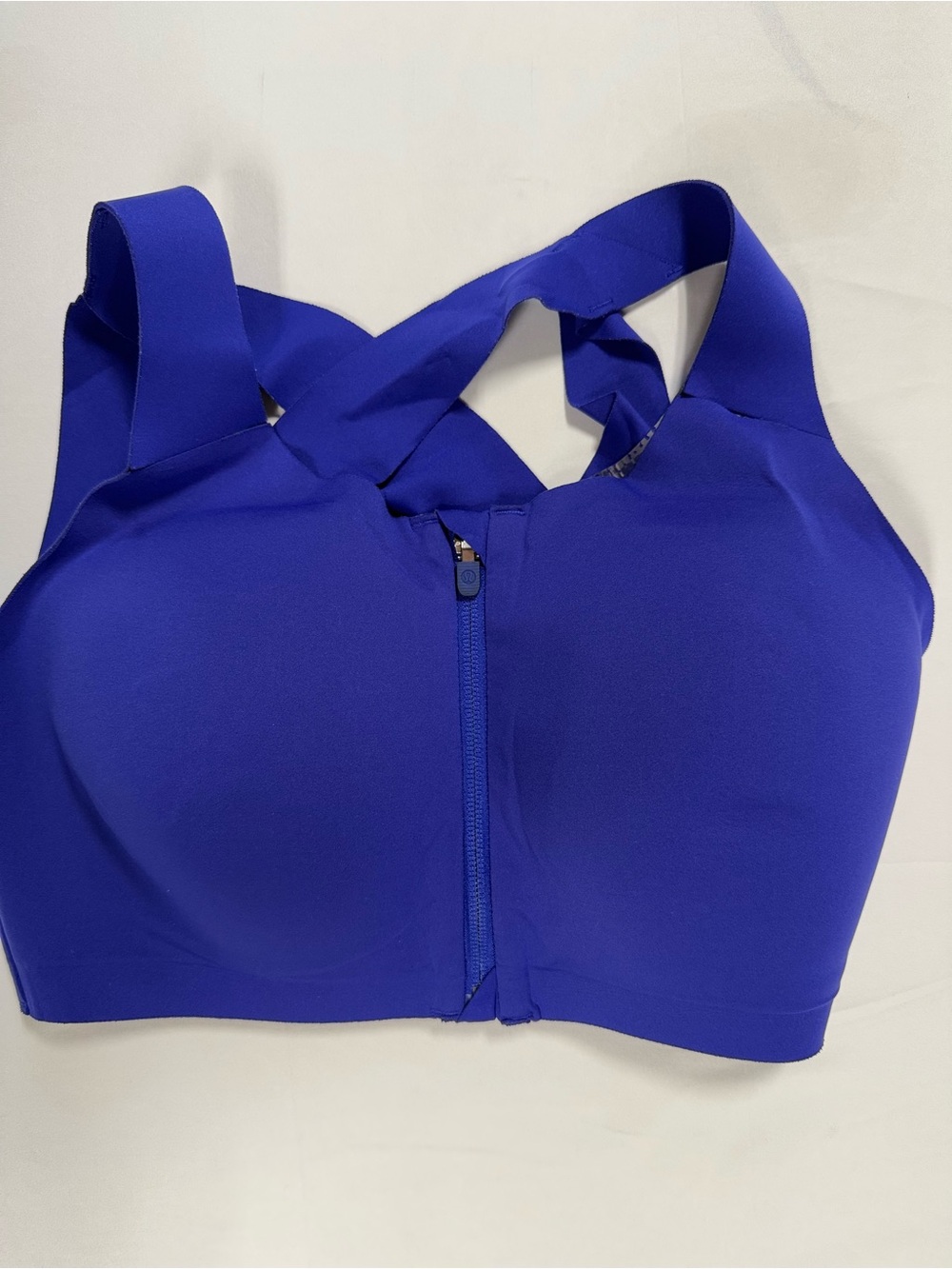 lululemon Enlite Front Zip Sports Bra 34E High Support Blue
